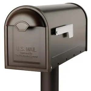 Architectural Mailboxes  Winston Post Mount Mailbox - Rubbed Bronze