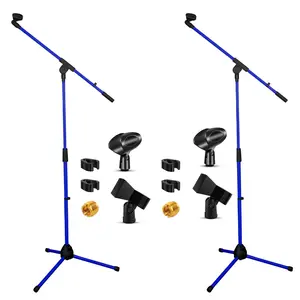 5 Core Mic Stand Floor Pair Adjustable Tripod Microphone Stands w Extending Telescoping Boom Arm