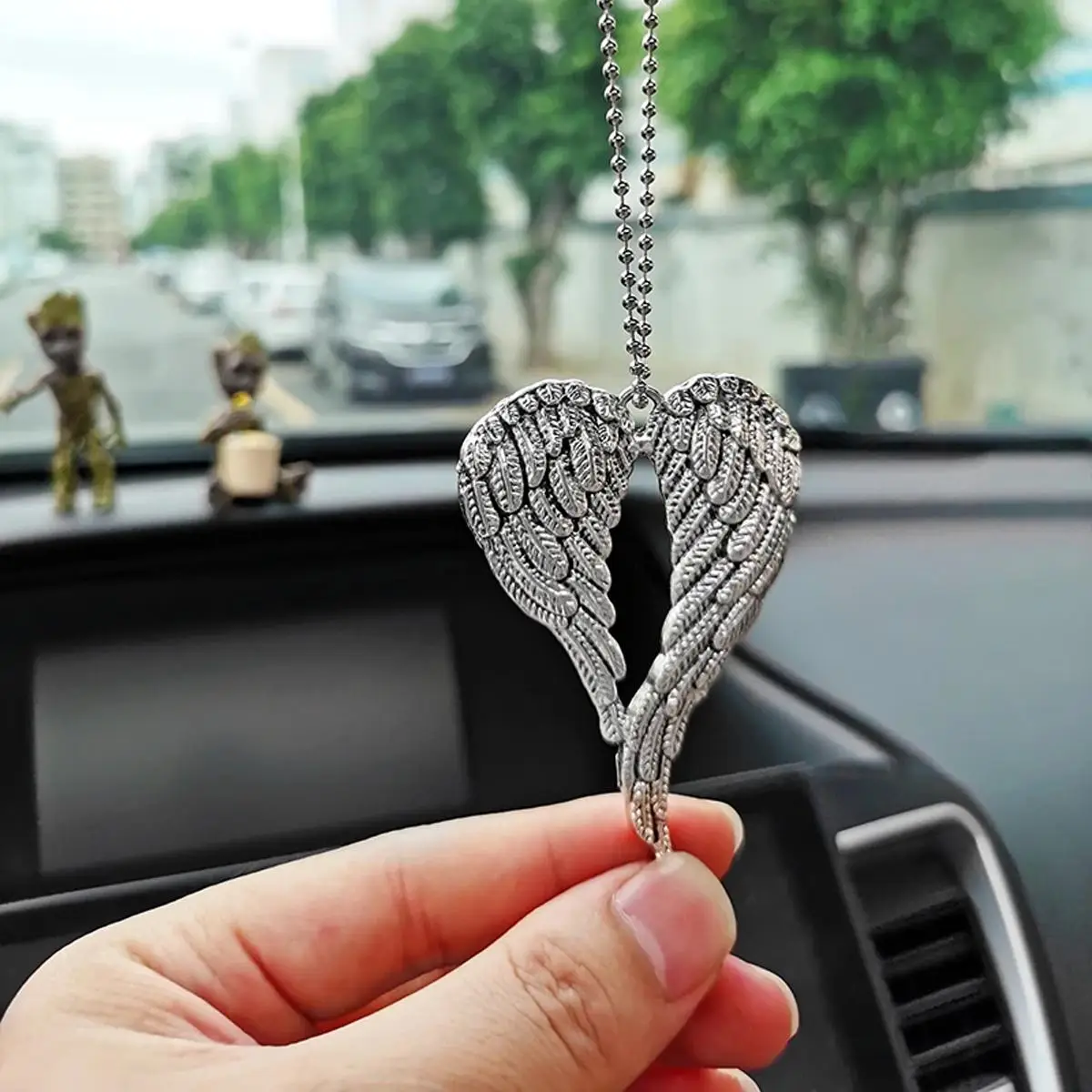 Angel Wing Design Car Rearview Mirror Pendant, Car Rearview Mirror Pendant, Wing Decorative Car Pendant