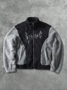 Men's Leopard Patchwork Jacket & Coat, Fall Winter Street Style, Loose-Fitting Long Outerwear, Unisex American Fashion