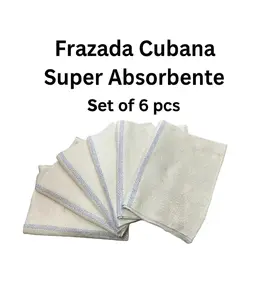 Cuban Style Mop Cloth Set of 6 100% Cotton Ultra Absorbent Cleaning Cloths