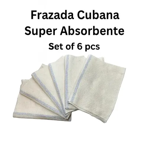 Cuban Style Mop Cloth Set of 6 100% Cotton Ultra Absorbent Cleaning Cloths