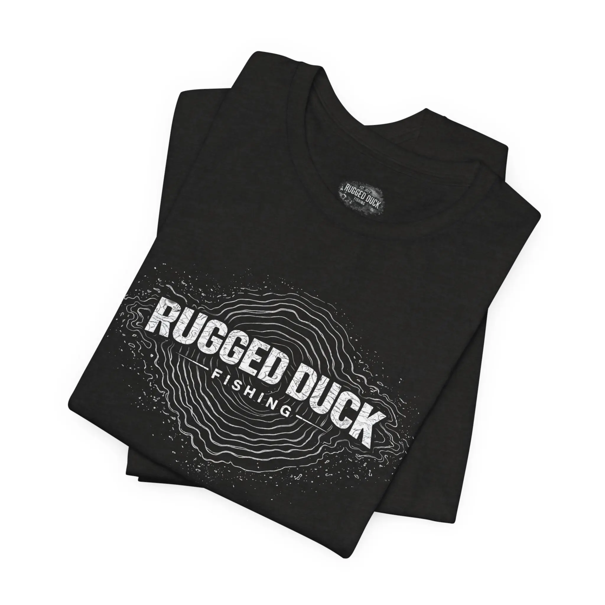 Rugged Duck distressed text Tee | vintage logo t-shirt, white crew neck