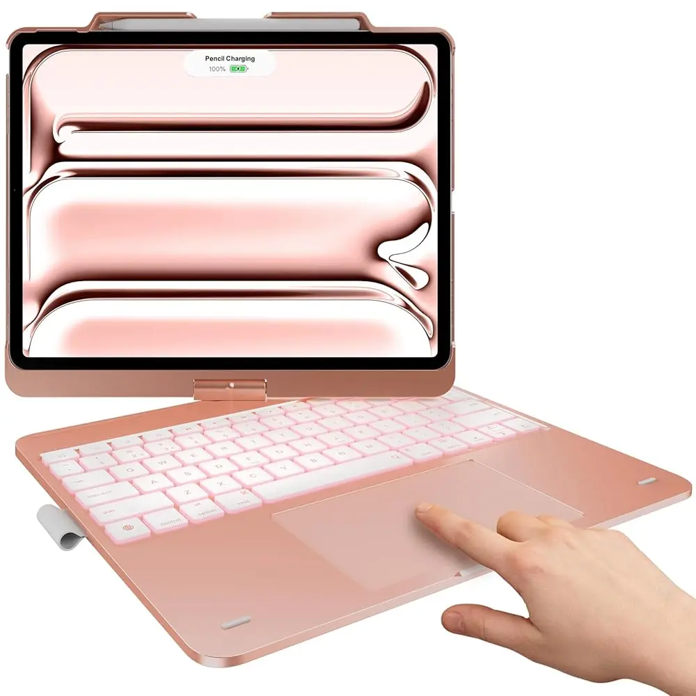 typecase Touch Case with Keyboard for iPad Pro 13-inch(M5/M4, 2025/2024), iPad Air 13-inch(M3/M2, 2025/2024) & iPad Pro 12.9-inch, Trackpad, 360° Rotatable, 11-Colors Backlit