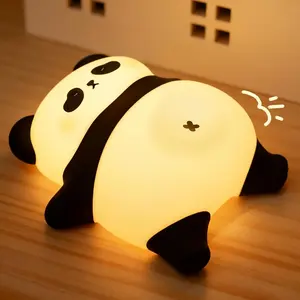 Cute Snoring Panda LED Night Light, Rechargeable 3 Level Dimmable Silicone Night Lights, Decorative Night Light，Funny Office Desk and Home Bedroom Lighting Decor, Nightlight For Bedroom ，Perfect Gift For Family and Friend，Birthday gift