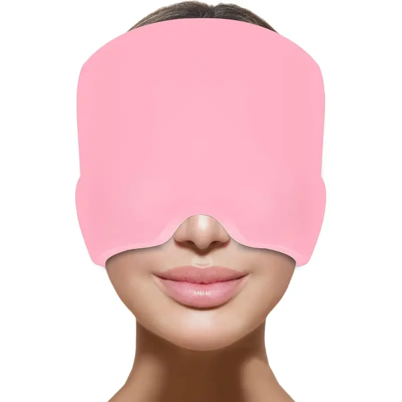 Reusable Flexible Cold Gel Migraine Relief Ice Cap - One Size Single Item Chill Eye Mask for Adults, Relief for Tension and Stress, Home/Office Personal Care Ice Pack