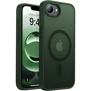 (Case & Nova.) Eastinbox Magnetic Shockproof for iPhone Case [Compatible with MagSafe] [Military-Grade Protection] Anti-Yellowing, Matte Protective Phone Case for iPhone , Green designer