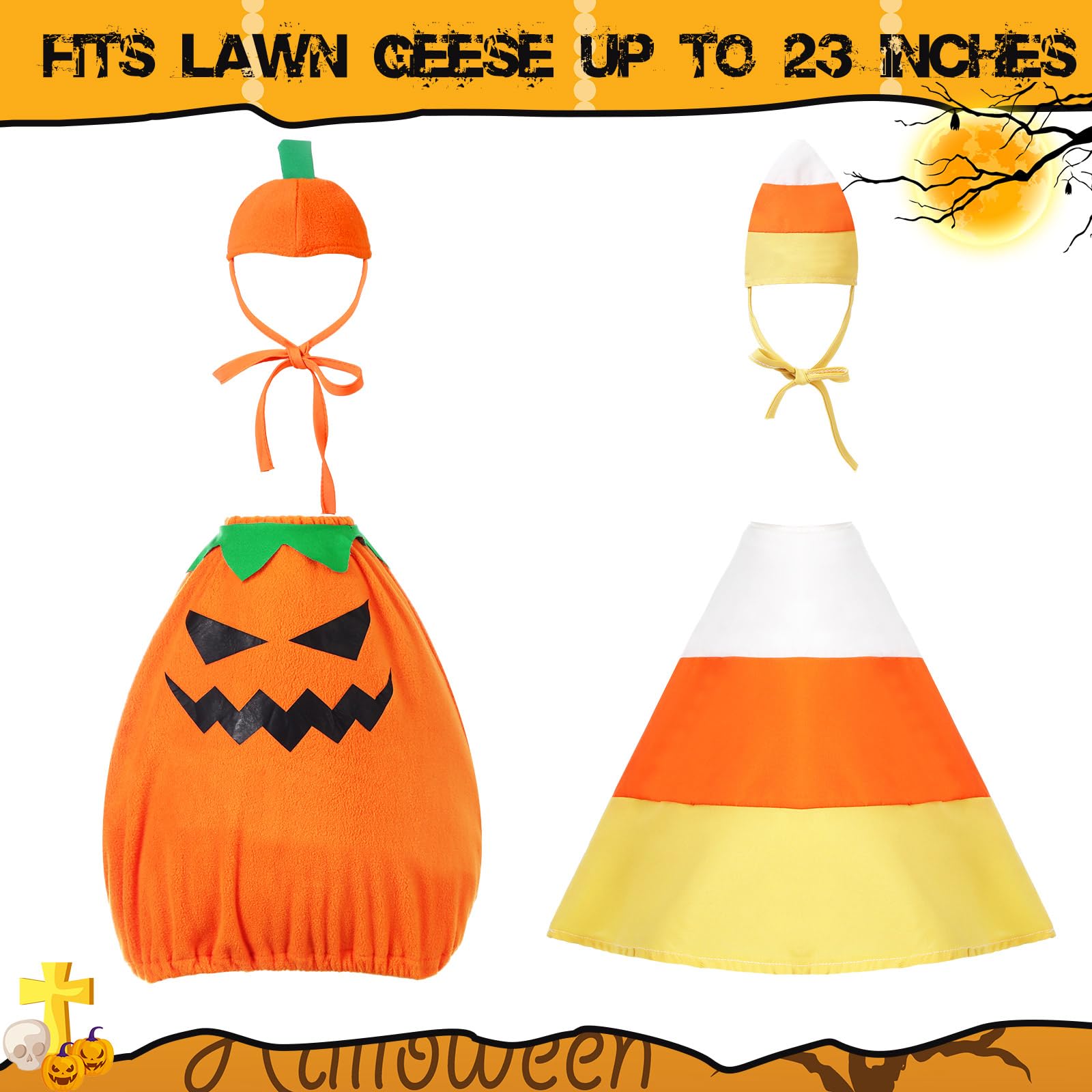 2 Sets Halloween Porch Goose Outfit fit 23 inch Goose, Lawn Porch Goose Clothes Clothing Fall Halloween Outfit for Outdoor Patio Yard Lawn Art Decoration 2 Sets Halloween Porch Goose Outfit fit 23 inch Goose, Lawn Porch Goose Clothes Clothing Fall Halloween Outfit for Outdoor Patio Yard Lawn Art Decoration