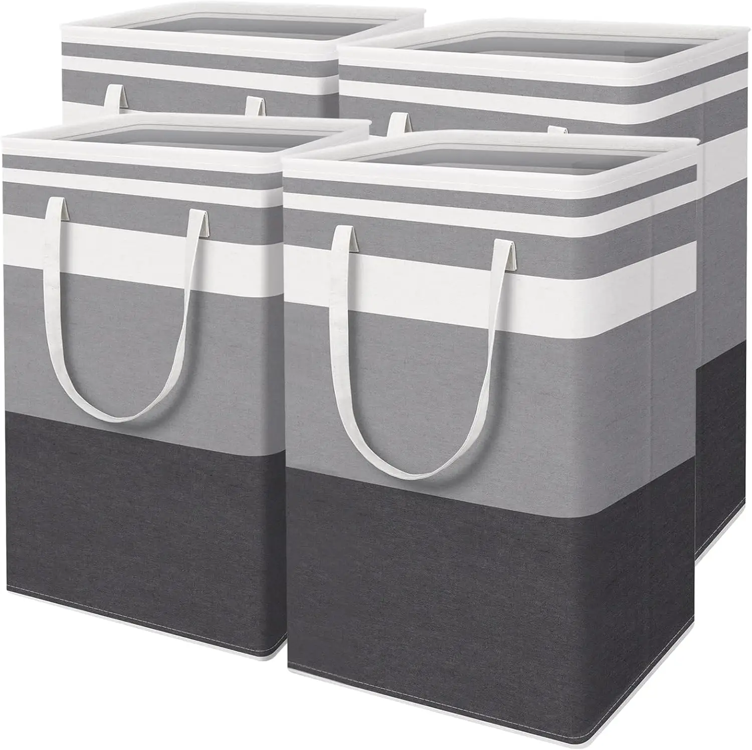 4-piece large laundry basket bag waterproof independent foldable high leg strap extended handle cotton Storage Camping Apartment Home Campus