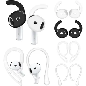 Silicone Sport Ear Hooks and 360° Rotation Adjustable Length Outdoor Earhooks Grip Ear Tips Wing Buds Holder, Compatible with AirPods 4th Anti Slip Kit, for New AirPod 4-4X1