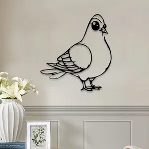 1pc Cute Pigeon Metal Wall Art, Cute Pigeon Statue Mural, Perfect for Nursery, Playroom, Garden Corner Decor, Ideal Gift for Bird Lovers