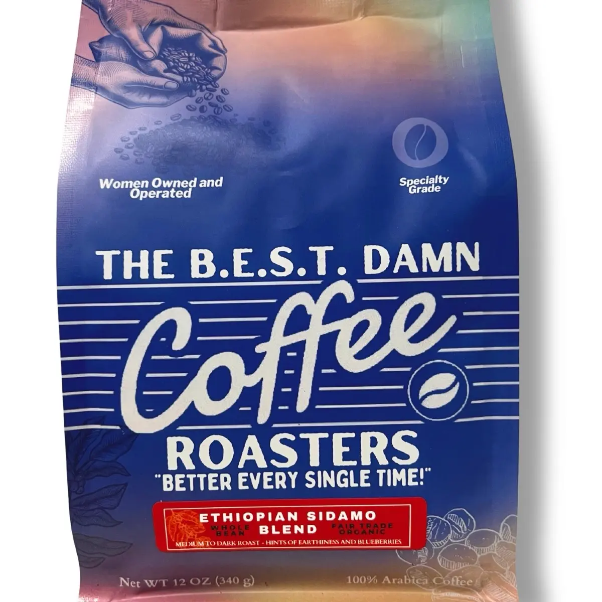Ethiopian Sidamo Blend Specialty Grade Coffee - The Best Damn Coffee - Fair Trade and Organic - Beverage Bean Roast Natural