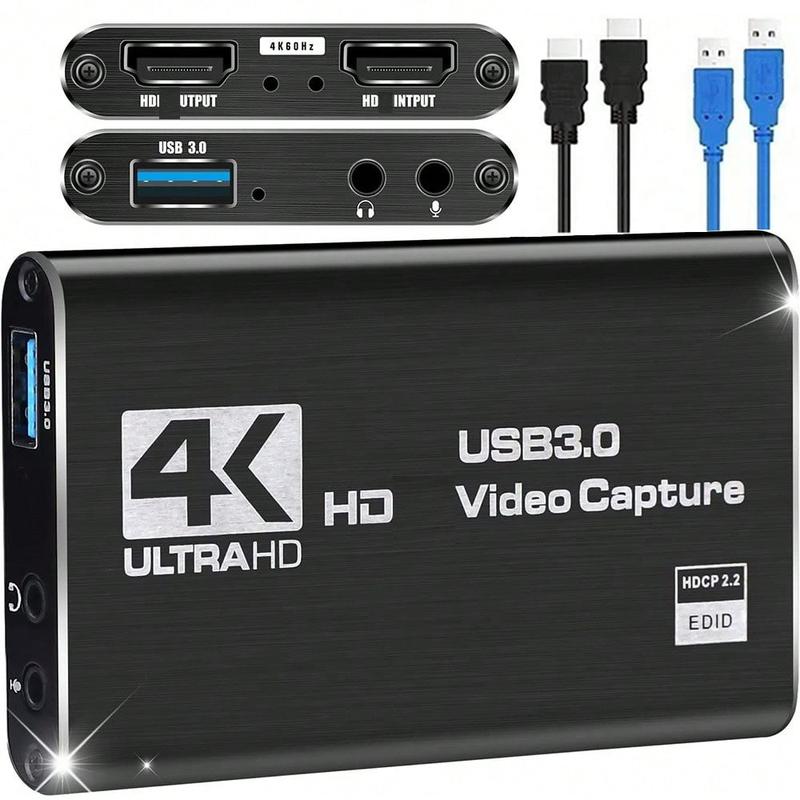 Capture Card Switch, Video Game Capture Card 4K 1080P 60FPS, HDMI To USB 3.0,Audio Video Capture Card, For Gaming/Live Streaming/Video Conference,  With PS4/PC/OBS/Camera/PC Accessories