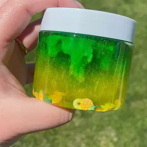 Pineapple Avalanche Slime 5oz - Green Glossy Slime with Shimmer Clear Base & Adorable Pineapple Charms Scented Fun Slime