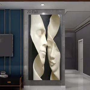 Wooden Framed Canvas Painting Wall Art [2D Plane] 1 Frameless Abstract sculpture wall painting decorative painting - Modern minimalist style, suitable for office, living room, bedroom and bar Wrapped in canvas