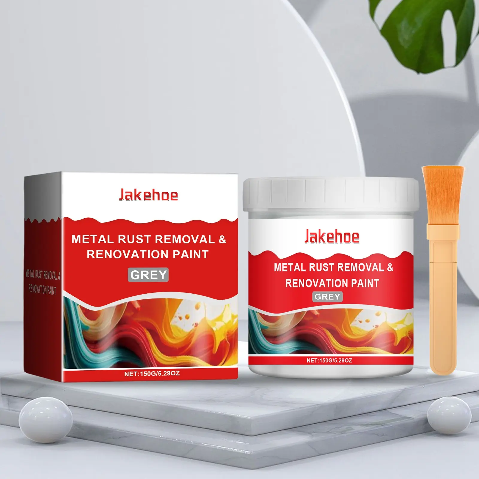 Jakehoe Water-Based Metal Rust Proof Paint, Rust Inhibitor Paint, Waterproof Anti-Rust Paint and Primer, Durable Multi-Color Options, Ideal for Renovation