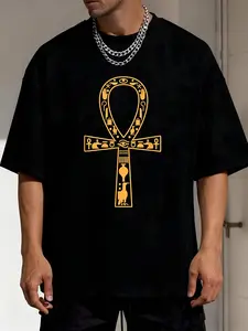 Egypt Ankh Eye Of Horus Pharaoh Cairo Sphinx Egyptian Anubis T Shirt |   Men'S Graphic Tee, Crop Top, Breathable, Sweat-Wicking, Soft, Crew Neck, Regular Fit, All-Season, Vintage Style, Perfect for Daily Commutes, Home Lounge, Casual Wear, 2026 New