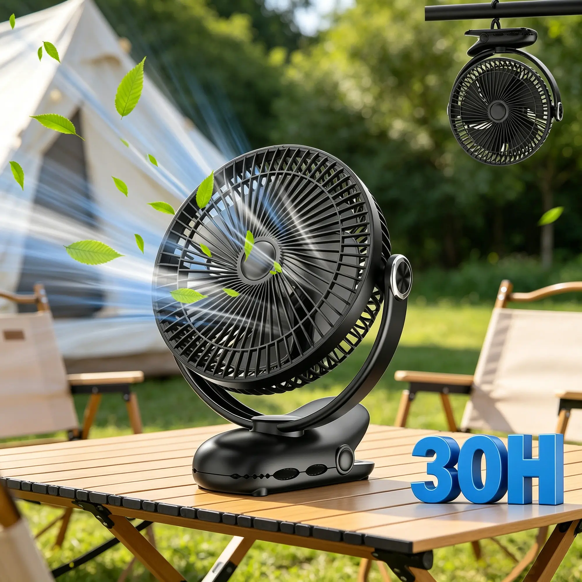 Multifunctional clip fan, 30H 10000mAh camping fan, 8in bedside fan, hanging fan, USB Desk Fan,office fan,Strong Wind Fan, Longest Runtime, Portable Fan Rechargeable,  USB Desk Fans for Golf Cart,Office Desk,