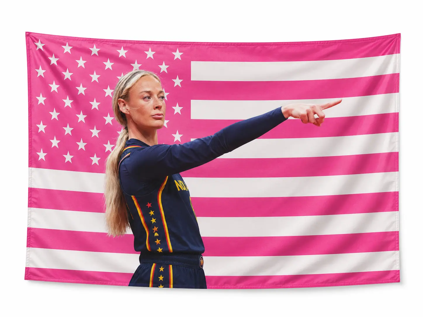 Sophie Cunningham Point American Pink Flag, Basketball Room Decal