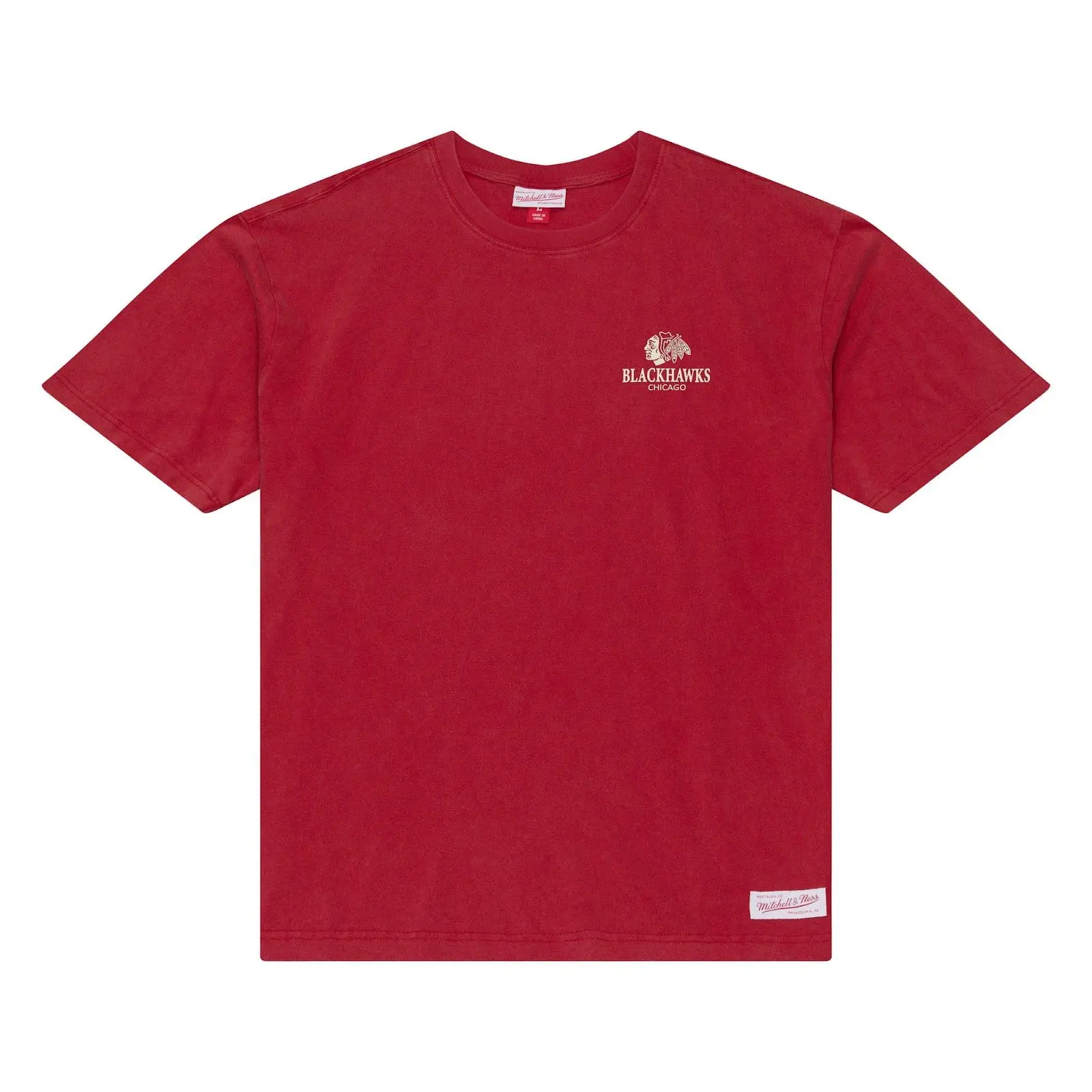 Chicago Blackhawks Red Core Essentials T-Shirt NHL Throwback Tee Graphic Vintage Fan Gear Mitchell & Ness