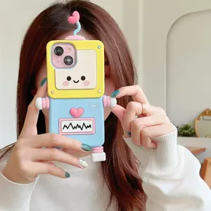 Cartoon Cute Love Robot iPhone17 Apple 16 Suitable for 14/15pro max Phone Case Anti-fall 11