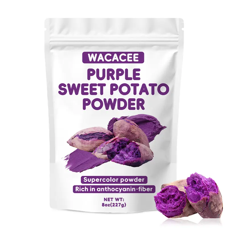 WACACEE Pure Purple Sweet Potato Powder Bag - Natural, Rich in Anthocyanin, Sugar-Free, Low-Calories, Rich Fiber Healthcare Meal Replacement Drink Mix, No Sucrose Added, Baking Coloring Fruit & Vegetable Powder