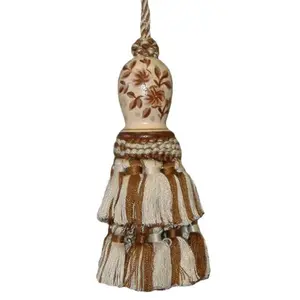 123 Creations 6-in Hanging Brown Hand-Painted Tassel Home Decor, Decorative Door-Wall-Window Ornaments, Ideal Home Supplies Gift Item