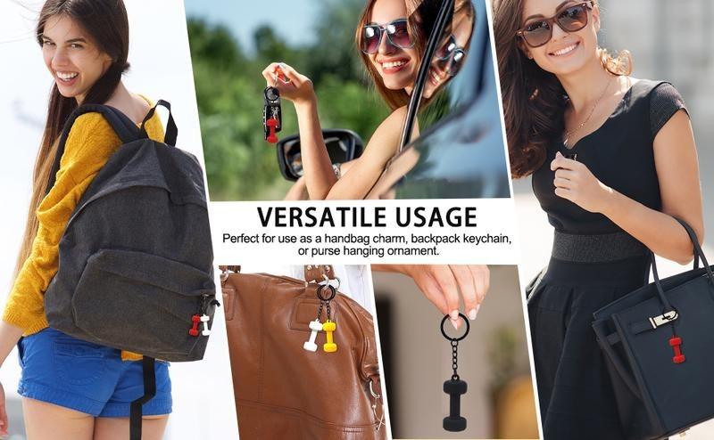 2pc Pink and black Gym Dumbbell Keychain，Pendant Charm for Handbag Purse Backpack,Gifts for Fitness Enthusiasts Men Women