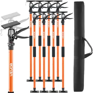 VEVOR 8-Pack Carbon Steel Cabinet Jack Support Poles, Telescopic Quick Support Rods (45-114 in Adjustable), 3rd Hand System with Floor Grip & Triple Lock, 154 lbs Capacity for Cabinet Installation, Drywall Lifting