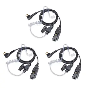 Two-Way Radio Earpiece  with PTT, Walkie Talkie Headset with Swivel Boom Microphone,Acoustic Coil Tube Headset Compatible with Motorola 2 Way Radio CLS1110 RDM2070d CP200 CP200d CLS1410  CLS1450 Radio for Police Security and Law Enforcement Use(3 Pcs)