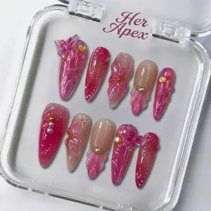 Her Apex Nails Iris-Handmade Press-On Nails | Reusable, Salon-Quality, Long-Lasting, Glossy Design