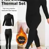 Plus Size Fleece Two-Piece Set, Warm Thermal High Neck Long Sleeve Tee and Tight Pants, Soft Elastic Fabric, Perfect Gift for Everyday Use, Fit, Outfits, Womenswear