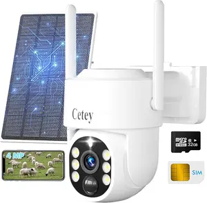 4G LTE Cellular Solar Surveillance Security Camera – 2K HD, 360° View, No WiFi/Power Needed, Remote App, Motion & Night Vision, Waterproof, 4G SIM Included, Data Refill Is Required For Unlimited 4G Data Usage