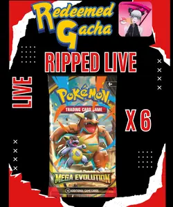 6x Pokémon TCG Mega Evolutions Booster Packs - Ripped LIVE