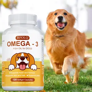 RFOLQ Omega-3 Fish Oil Supplement for Dogs — Coat Support & Immune Health — 120 Softgels