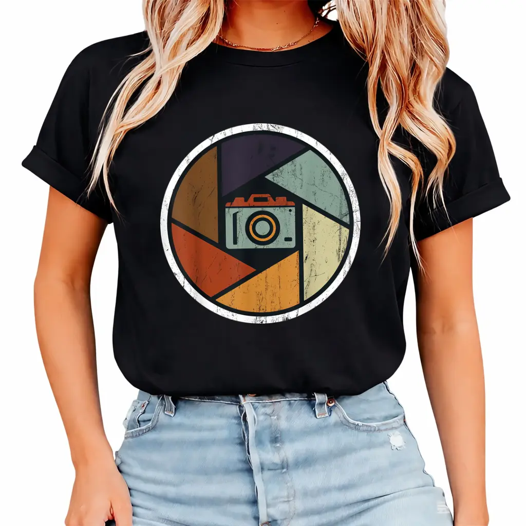 Minimalist Retro Photographer Vintage Camera Design T-Shirt