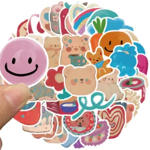 50Pcs Cute Stickers for Kids， Kawaii Sticker Pack for Water Bottle, Easy Peel Stickers Design - Waterproof Decal for Laptop Scrapbook Pads Guitar, Teacher Supplie Classroom Sticker
