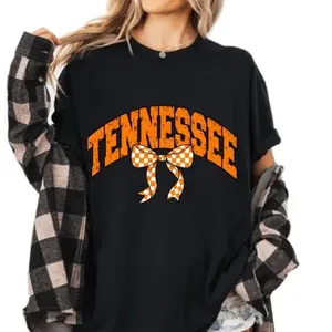 DTF Direct to Film Transfer Tennessee Design with Bow Graphic for Heat Press Application on Various Fabrics