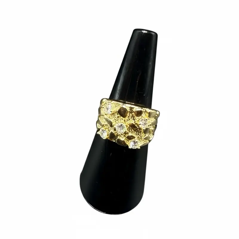 Nugget Ring With Rhinestones