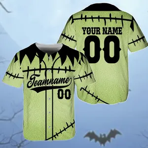 Custom Monster Halloween Baseball Jersey, Personalized Name And Number Spooky Team Shirt, Game Day Outfit, Casual Streetwear, Sportswear