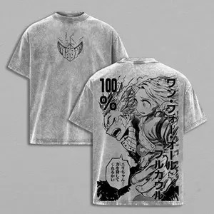 Deku & Eri My Hero Academia The Movie Tee Washed – Vintage Oversized Heavy Cotton Unisex Anime Manga T-Shirt, Double Printed Retro Streetwear Graphic Top Gift for Hero Fans