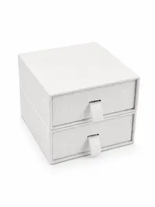Elegant Jewelry Gift Boxes Set of 2, Durable Thick Cardboard Storage Containers, Perfect for Rings Necklaces Bracelets Earrings Display