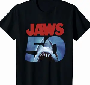 Jaws 50th Anniversary Logo Front & Back T-Shirt IL2