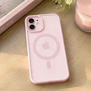 Ultra Slim Case for iPhone 11/12/13/14/15/16/17 Plus Pro Max Clear Magsafe Compatible Thin Magnetic Phone Case Military Grade Drop Protection Shockproof Protective Cover Silicone Bumper & Transparent Hard Plastic Cases for 17 Pro Max