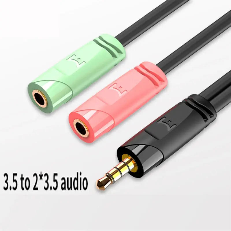 3.5mm AUX Audio Jack Earphone Splitter - 1 Male to 2 Female Gold-Plated Connector Cable, Portable Stereo Accessory with Secure Plug, Plug-and-Play for Headphones, Speakers, CD Players, Father's Day Gift