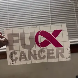 F Cancer Decal - Pink Ribbon Design for Cancer Support and Awareness