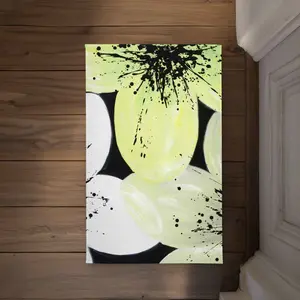 Begin Home Decor CODM2134ZKIAWY 21 x 34 in. White & Yellow Petals Door Mat - Romantic Floral Home Decor