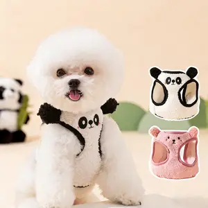 Black and white cute animal-shaped plush leash with thickened double buckle, suitable for dogs and cats in spring and autumn. Poodle