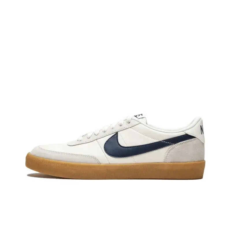 Nike Killshot 2 Midnight Navy Men’s Leather Trainer, Rubber-Soled Sports Shoes, Daily Casual Walking Footwear, Low Top, Vintage, Suede, Classic, Sail/Midnight Navy-Gum Yellow