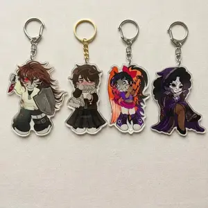 Creepypasta Keychain Acrylic Charms - Jeff the Killer, Jane the Killer, Nina the Killer, Homicidal Liu - Cute Characters, Kawaii Bag Charm for Keys, Backpack & Gifts, Collectible Fan Accessory, Aesthetic Game Merch!